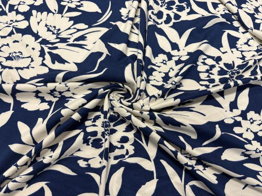 Floral DBP Print #1077 Double Brushed Polyester Spandex Apparel Stretch Fabric 190 GSM 58"-60" Wide By The Yard
