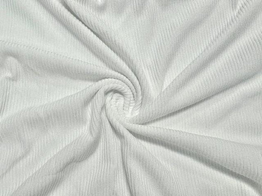 2x1 Rib Knit Off White #1 Double Brushed Polyester Spandex Stretch 190GSM Apparel Fabric 58"-60" Wide By The Yard