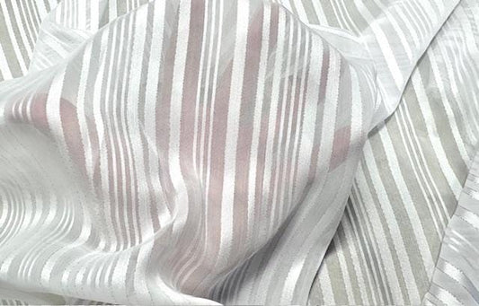 White Metallic Stripe Hi-Multi Chiffon #1 100% Polyester Apparel Dress Sewing Light Weight Woven Fabric 58"-60" Wide By The Yard