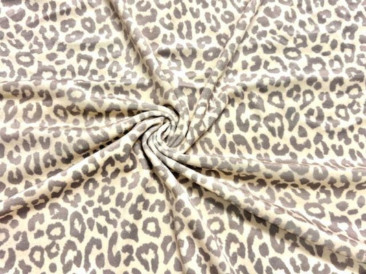 Velvet Leopard Spot Print #21 Stretch Velour Polyester Spandex 240 GSM Luxury Apparel Fabric 58"-60" Wide By The Yard