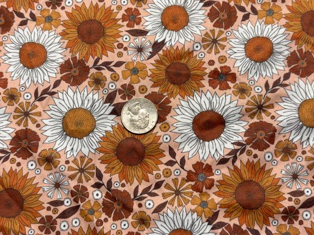 Fall Floral DBP Print #1084 Double Brushed Polyester Spandex Apparel Stretch Fabric 190 GSM 58"-60" Wide By The Yard