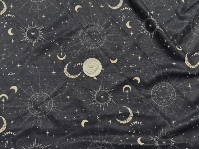 Constellations DBP Print #1087 Double Brushed Polyester Spandex Apparel Stretch Fabric 190 GSM 58"-60" Wide By The Yard
