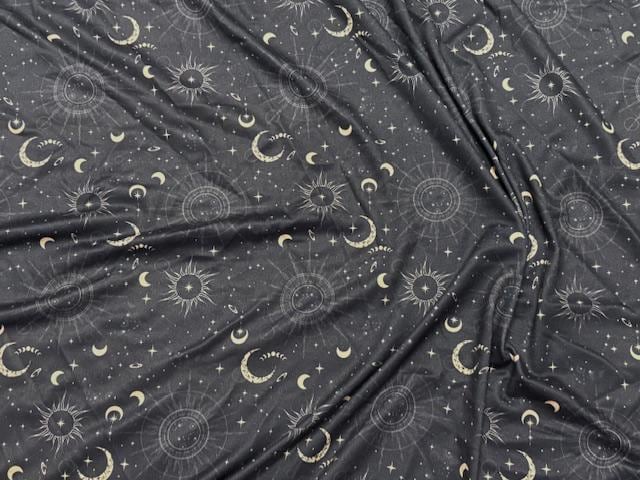 Constellations DBP Print #1087 Double Brushed Polyester Spandex Apparel Stretch Fabric 190 GSM 58"-60" Wide By The Yard