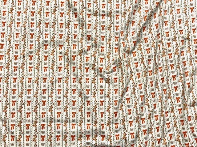 Floral Bows DBP Print #1092 Double Brushed Polyester Spandex Apparel Stretch Fabric 190 GSM 58"-60" Wide By The Yard