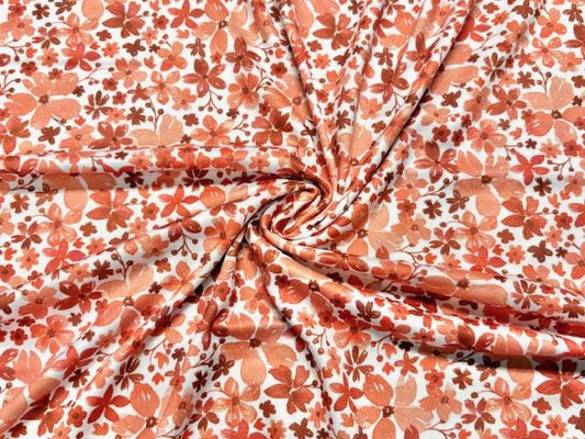 Fall Floral DBP Print #1095 Double Brushed Polyester Spandex Apparel Stretch Fabric 190 GSM 58"-60" Wide By The Yard