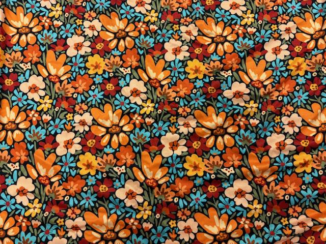 Fall Floral DBP Print #2004 Double Brushed Polyester Spandex Apparel Stretch Fabric 190 GSM 58"-60" Wide By The Yard