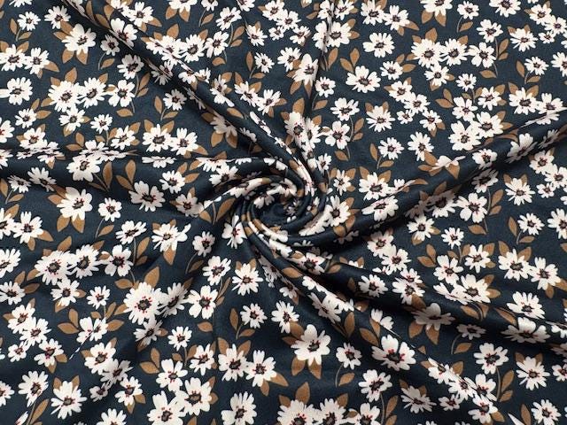 Floral DBP Print #2007 Double Brushed Polyester Spandex Apparel Stretch Fabric 190 GSM 58"-60" Wide By The Yard