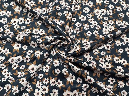 Floral DBP Print #2007 Double Brushed Polyester Spandex Apparel Stretch Fabric 190 GSM 58"-60" Wide By The Yard