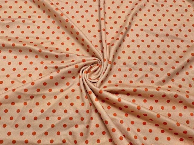 Polka Dot DBP Print #2010 Double Brushed Polyester Spandex Apparel Stretch Fabric 190 GSM 58"-60" Wide By The Yard