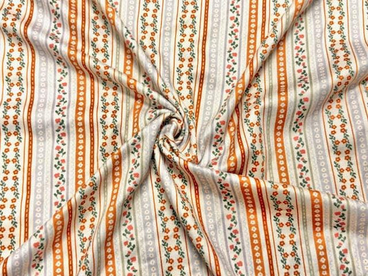 Fall Floral DBP Print #2011 Double Brushed Polyester Spandex Apparel Stretch Fabric 190 GSM 58"-60" Wide By The Yard