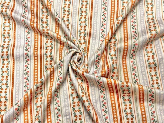 250 GSM DBP Fall Floral DBP Print #2011 Double Brushed Polyester Spandex Apparel Stretch Fabric 58"-60" Wide By The Yard