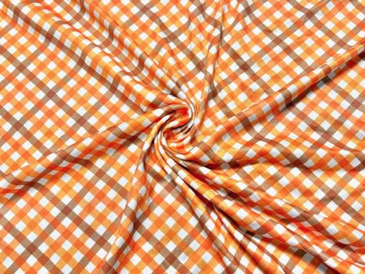 Plaid DBP Print #2013 Double Brushed Polyester Spandex Apparel Stretch Fabric 190 GSM 58"-60" Wide By The Yard
