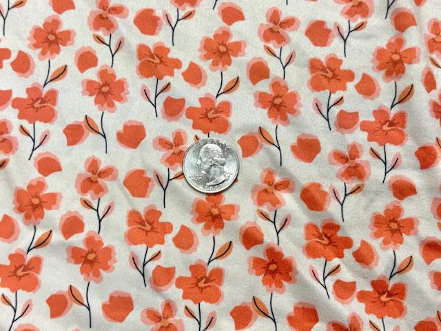 Fall Floral DBP Print #2020 Double Brushed Polyester Spandex Apparel Stretch Fabric 190 GSM 58"-60" Wide By The Yard
