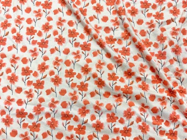 Fall Floral DBP Print #2020 Double Brushed Polyester Spandex Apparel Stretch Fabric 190 GSM 58"-60" Wide By The Yard