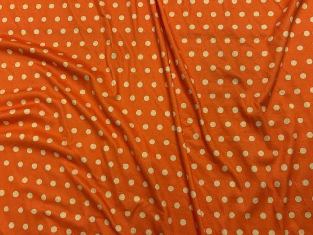 Polka Dot DBP Print #2026 Double Brushed Polyester Spandex Apparel Stretch Fabric 190 GSM 58"-60" Wide By The Yard