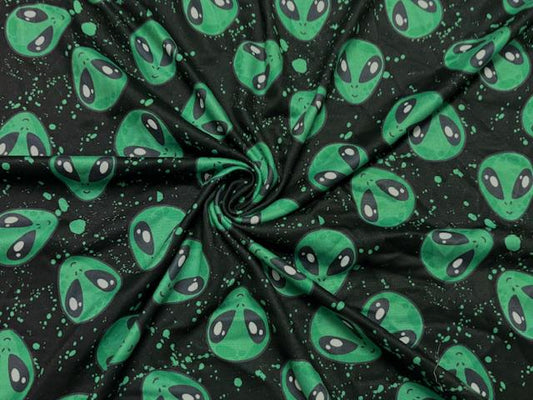Aliens DBP Print #1082 Double Brushed Polyester Spandex Apparel Stretch Fabric 190 GSM 58"-60" Wide By The Yard