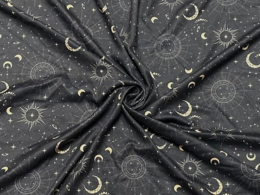 Constellations DBP Print #1087 Double Brushed Polyester Spandex Apparel Stretch Fabric 190 GSM 58"-60" Wide By The Yard