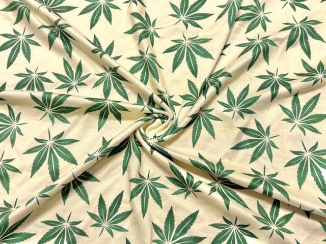 Marijuana DBP Print #1089 Double Brushed Polyester Spandex Apparel Stretch Fabric 190 GSM 58"-60" Wide By The Yard
