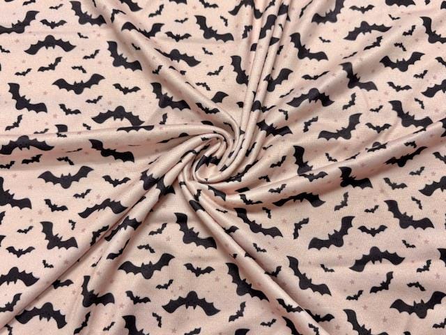 Bats DBP Print #1097 Double Brushed Polyester Spandex Apparel Stretch Fabric 190 GSM 58"-60" Wide By The Yard