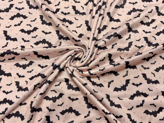 Bats DBP Print #1097 Double Brushed Polyester Spandex Apparel Stretch Fabric 190 GSM 58"-60" Wide By The Yard