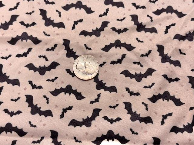 Bats DBP Print #1097 Double Brushed Polyester Spandex Apparel Stretch Fabric 190 GSM 58"-60" Wide By The Yard