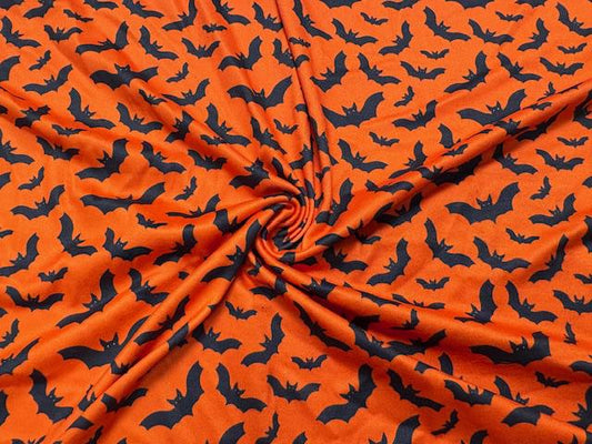Bats DBP Print #2005 Double Brushed Polyester Spandex Apparel Stretch Fabric 190 GSM 58"-60" Wide By The Yard