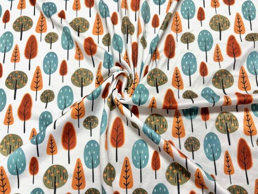 Trees DBP Print #2006 Double Brushed Polyester Spandex Apparel Stretch Fabric 190 GSM 58"-60" Wide By The Yard