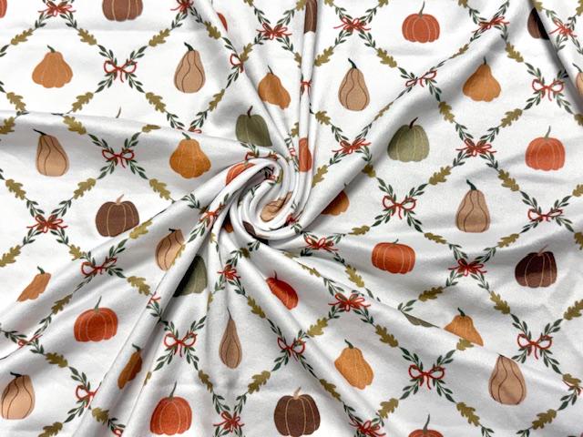 Trellis Pumpkin DBP Print #2008 Double Brushed Polyester Spandex Apparel Stretch Fabric 190 GSM 58"-60" Wide By The Yard