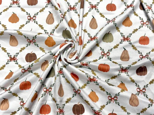 Trellis Pumpkin DBP Print #2008 Double Brushed Polyester Spandex Apparel Stretch Fabric 190 GSM 58"-60" Wide By The Yard