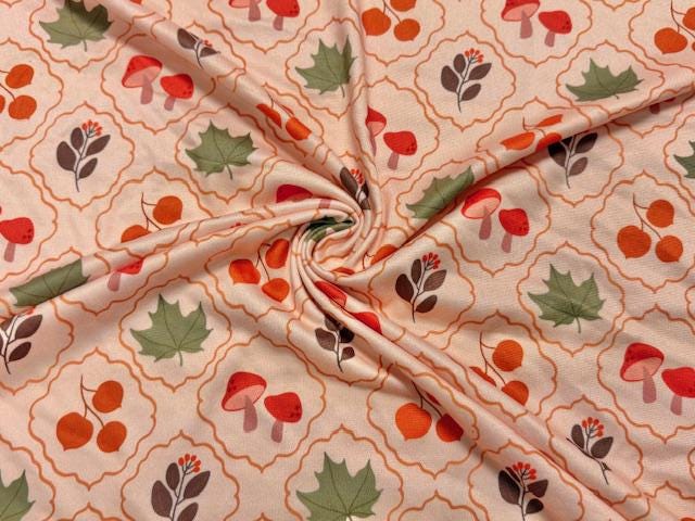 Fall DBP Print #2009 Double Brushed Polyester Spandex Apparel Stretch Fabric 190 GSM 58"-60" Wide By The Yard