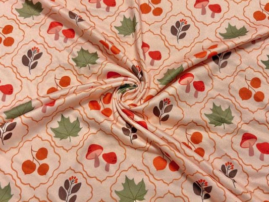 Fall DBP Print #2009 Double Brushed Polyester Spandex Apparel Stretch Fabric 190 GSM 58"-60" Wide By The Yard