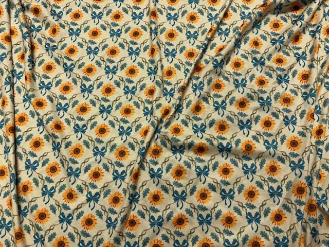 Sunflower DBP Print #2012 Double Brushed Polyester Spandex Apparel Stretch Fabric 190 GSM 58"-60" Wide By The Yard