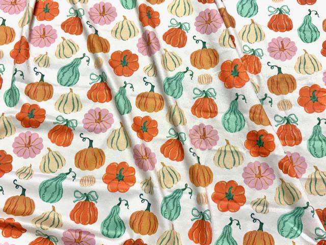 Pumpkin DBP Print #2015 Double Brushed Polyester Spandex Apparel Stretch Fabric 190 GSM 58"-60" Wide By The Yard