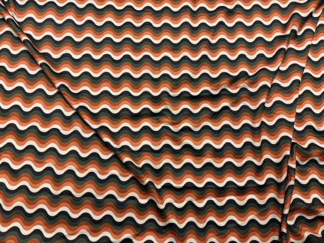 Retro Geometric DBP Print #2017 Double Brushed Polyester Spandex Apparel Stretch Fabric 190 GSM 58"-60" Wide By The Yard