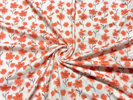 Fall Floral DBP Print #2020 Double Brushed Polyester Spandex Apparel Stretch Fabric 190 GSM 58"-60" Wide By The Yard