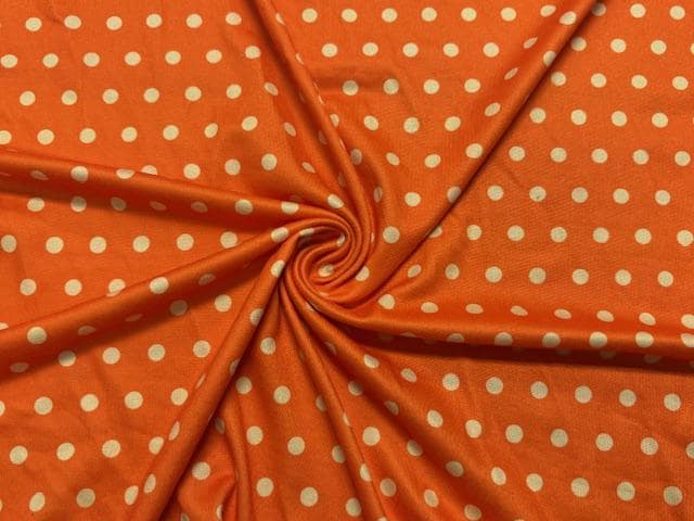 Polka Dot DBP Print #2026 Double Brushed Polyester Spandex Apparel Stretch Fabric 190 GSM 58"-60" Wide By The Yard