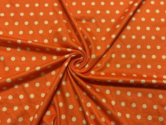 Polka Dot DBP Print #2026 Double Brushed Polyester Spandex Apparel Stretch Fabric 190 GSM 58"-60" Wide By The Yard