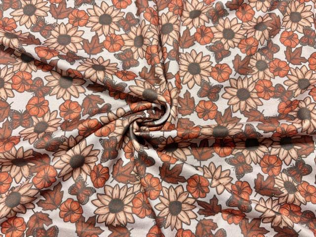 Brittany Frost Designs Fall DBP Print #2037 Double Brushed Polyester Spandex Apparel Stretch Fabric 190 GSM 58"-60" Wide By The Yard