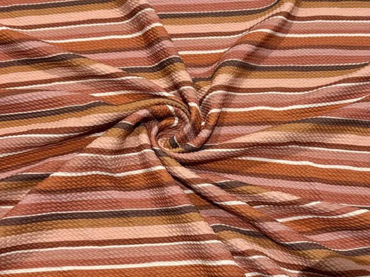 Fall Stripe Bullet Print #1083 Ribbed Scuba Techno Double Knit 2-Way Stretch Poly Spandex Apparel Craft Fabric 58"-60" Wide BTY