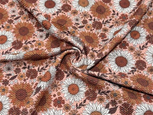 Fall Floral Bullet Print #1084 Ribbed Scuba Techno Double Knit 2-Way Stretch Poly Spandex Apparel Craft Fabric 58"-60" Wide BTY