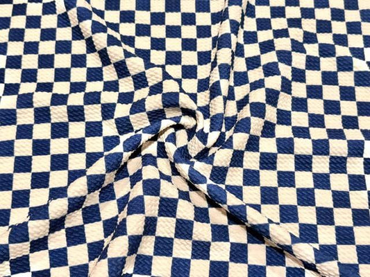 Checkerboard Bullet Print #1090 Ribbed Scuba Techno Double Knit 2-Way Stretch Poly Spandex Apparel Craft Fabric 58"-60" Wide BTY