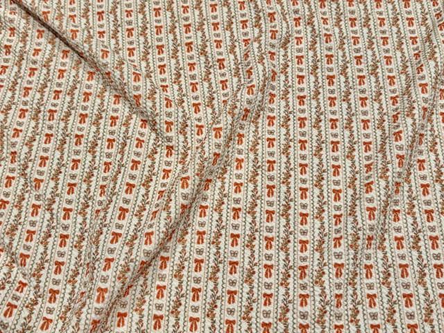 Fall Bows Bullet Print #1092 Ribbed Scuba Techno Double Knit 2-Way Stretch Poly Spandex Apparel Craft Fabric 58"-60" Wide BTY