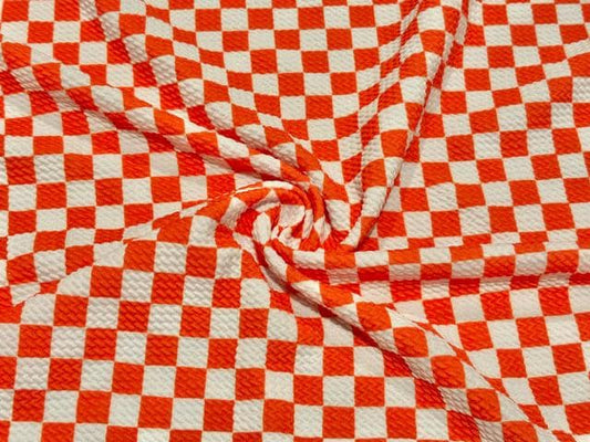 Checkerboard Bullet Print #1093 Ribbed Scuba Techno Double Knit 2-Way Stretch Poly Spandex Apparel Craft Fabric 58"-60" Wide BTY