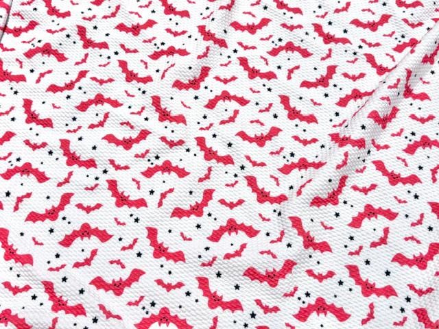 Pink Bats Bullet Print #2000 Ribbed Scuba Techno Double Knit 2-Way Stretch Poly Spandex Apparel Craft Fabric 58"-60" Wide BTY