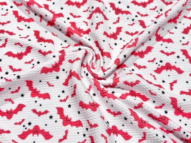 Pink Bats Bullet Print #2000 Ribbed Scuba Techno Double Knit 2-Way Stretch Poly Spandex Apparel Craft Fabric 58"-60" Wide BTY