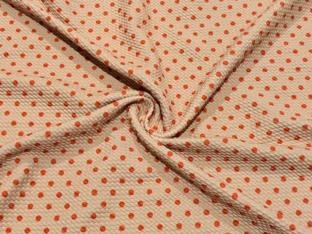 Polka Dot Bullet Print #2010 Ribbed Scuba Techno Double Knit 2-Way Stretch Poly Spandex Apparel Craft Fabric 58"-60" Wide BTY