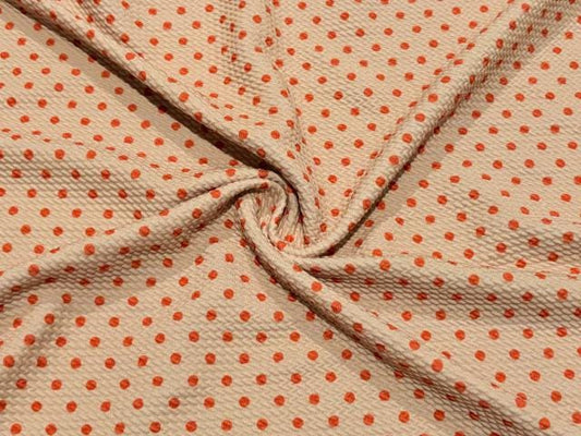 Polka Dot Bullet Print #2010 Ribbed Scuba Techno Double Knit 2-Way Stretch Poly Spandex Apparel Craft Fabric 58"-60" Wide BTY