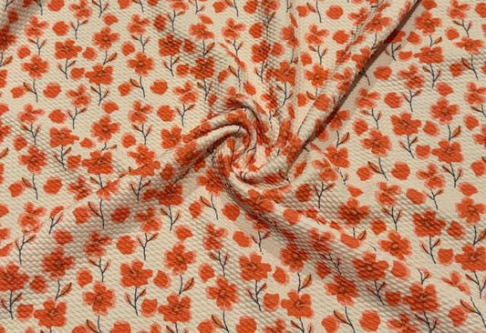 Fall Floral Bullet Print #2020 Ribbed Scuba Techno Double Knit 2-Way Stretch Poly Spandex Apparel Craft Fabric 58"-60" Wide BTY