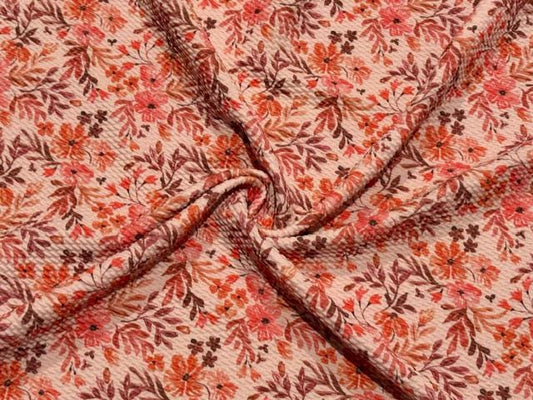 Fall Floral Bullet Print #2021 Ribbed Scuba Techno Double Knit 2-Way Stretch Poly Spandex Apparel Craft Fabric 58"-60" Wide BTY