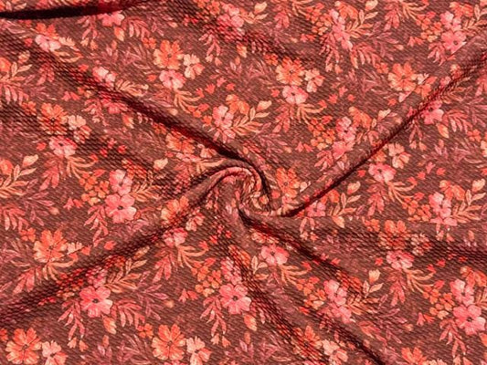 Fall Floral Bullet Print #2022 Ribbed Scuba Techno Double Knit 2-Way Stretch Poly Spandex Apparel Craft Fabric 58"-60" Wide BTY